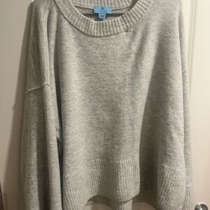 CeCe Light Gray Crew Neck Sweater